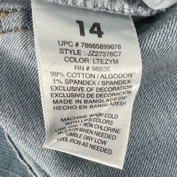 Jordache Embroidered Rough Hem Skinny Jeans Size 14 Girl's - Picture 6 of 6